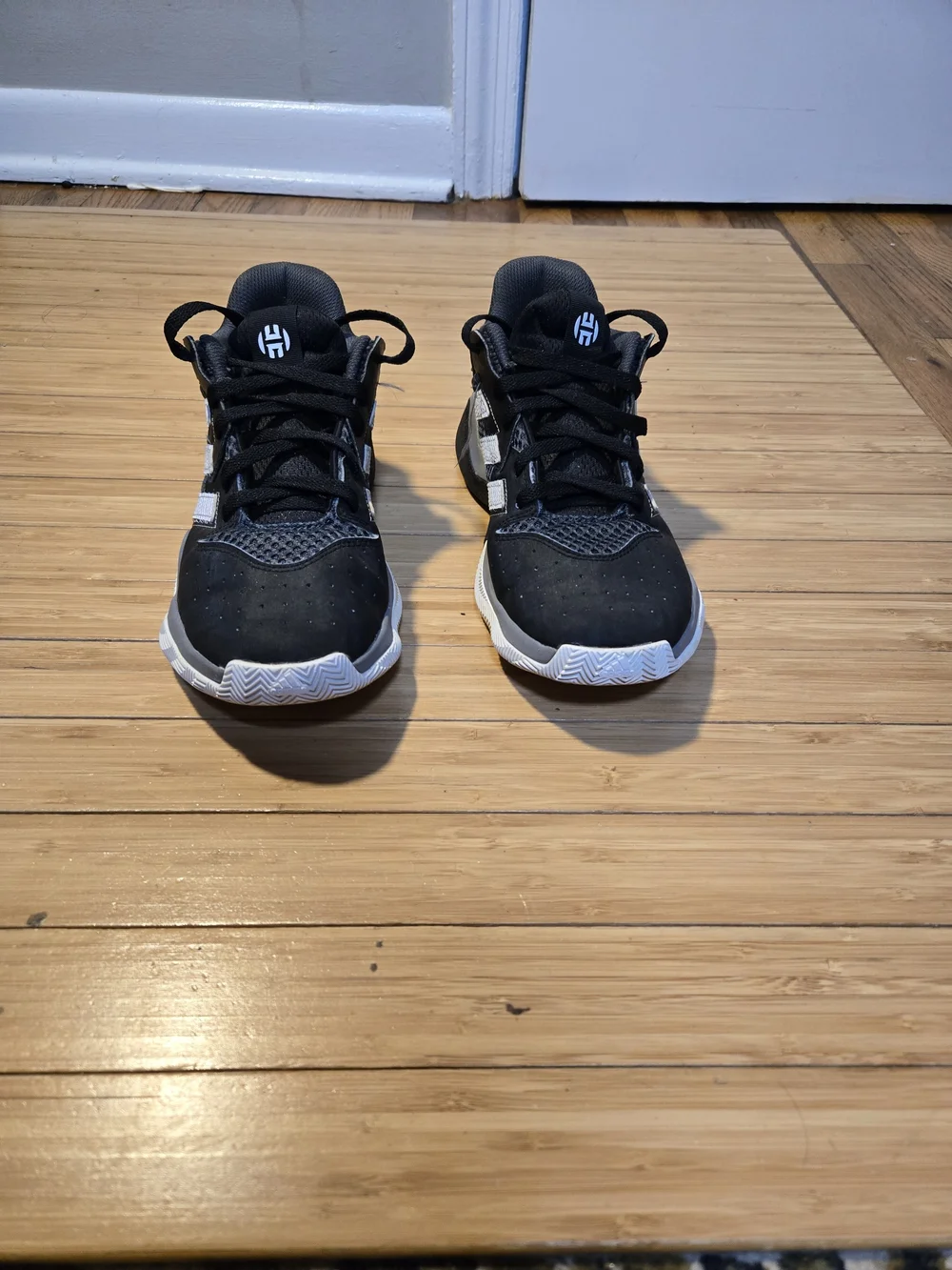 Adidas Kids Black and White Basketball Shoes